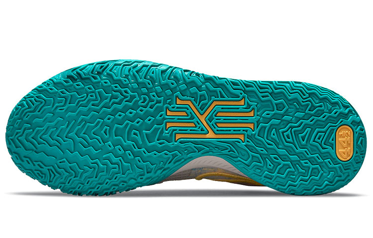 Кроссовки Nike Kyrie Low 4 (бежевый / зеленый / оранжевый) — Бежевый / зелёный / оранжевый — фото 6