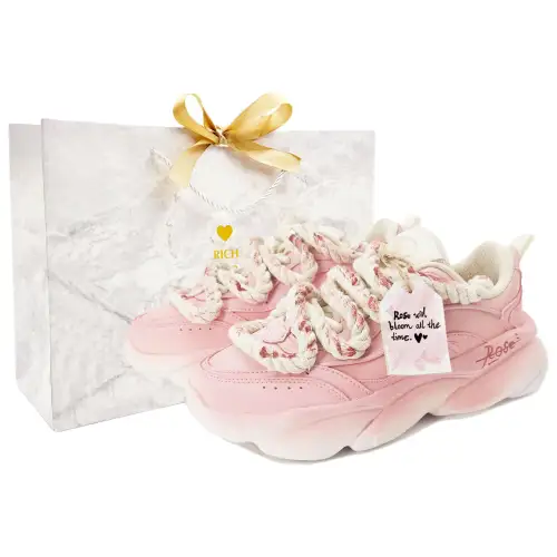 Anta Claw Breathable Coverage Slip Resistant Low top Chunky Sneakers Women's Pink