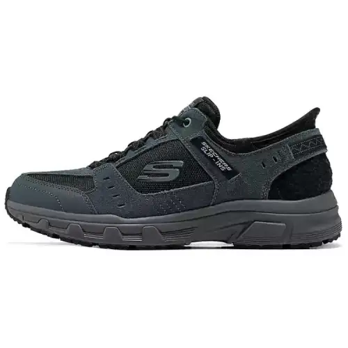 Skechers OUTDOOR MENS Comfortable Abrasion Resistant Abrasion Resistant Low top Mountaineering Shoes Men's Silver Black