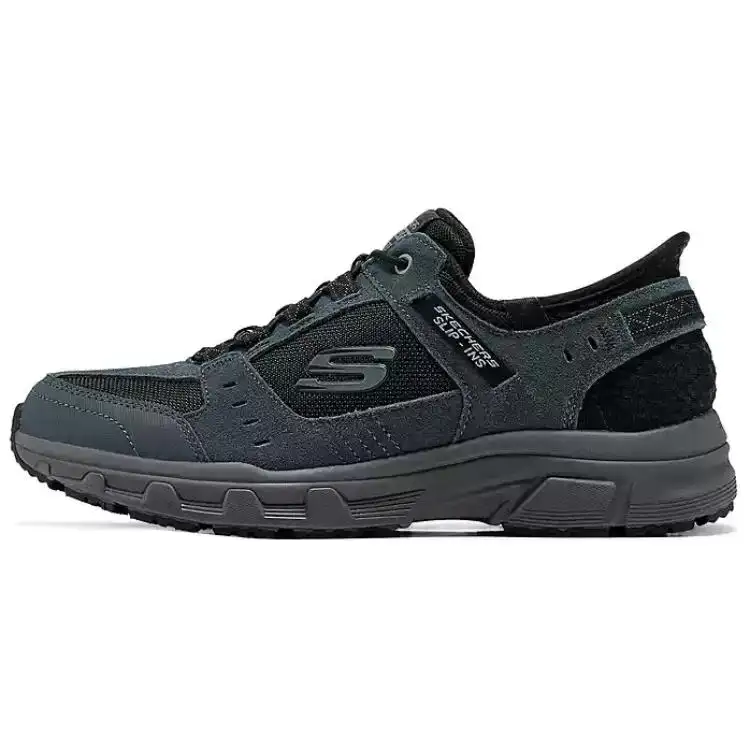 Skechers OUTDOOR MENS Comfortable Abrasion Resistant Abrasion Resistant Low top Mountaineering Shoes Men's Silver Black