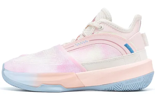 PEAK State Extremely Large Triangle 1.0 Basketball Shoes Women's Mid Top Pearl Powder/Blue/White