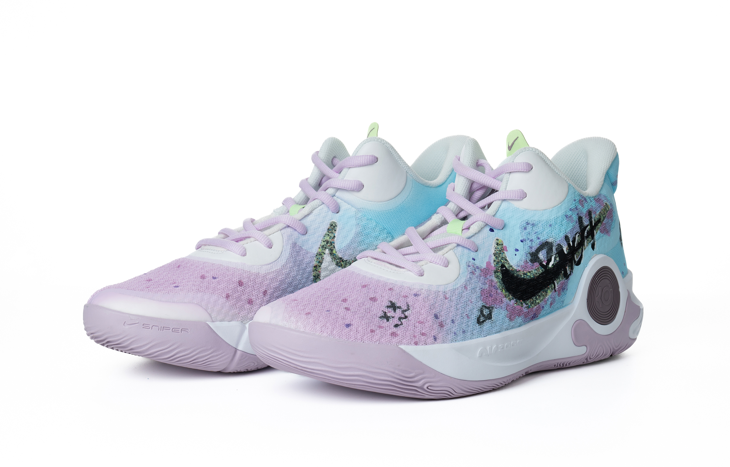 Nike KD Trey 5 IX Breast Cancer Charity Collection Fabric Mid top Basketball Shoes Unisex White Pink Fashion Versatile