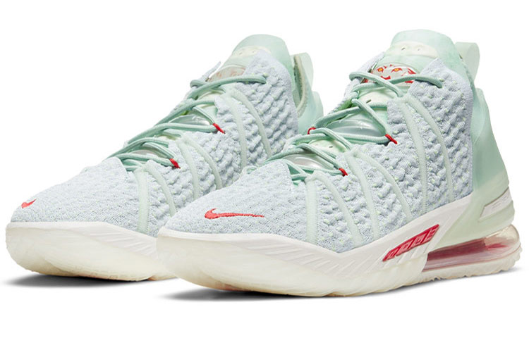 Мужские кроссовки Nike Lebron 18 EP Lebron 8 QS (зеленый / красный) — Зелёный / красный — фото 4