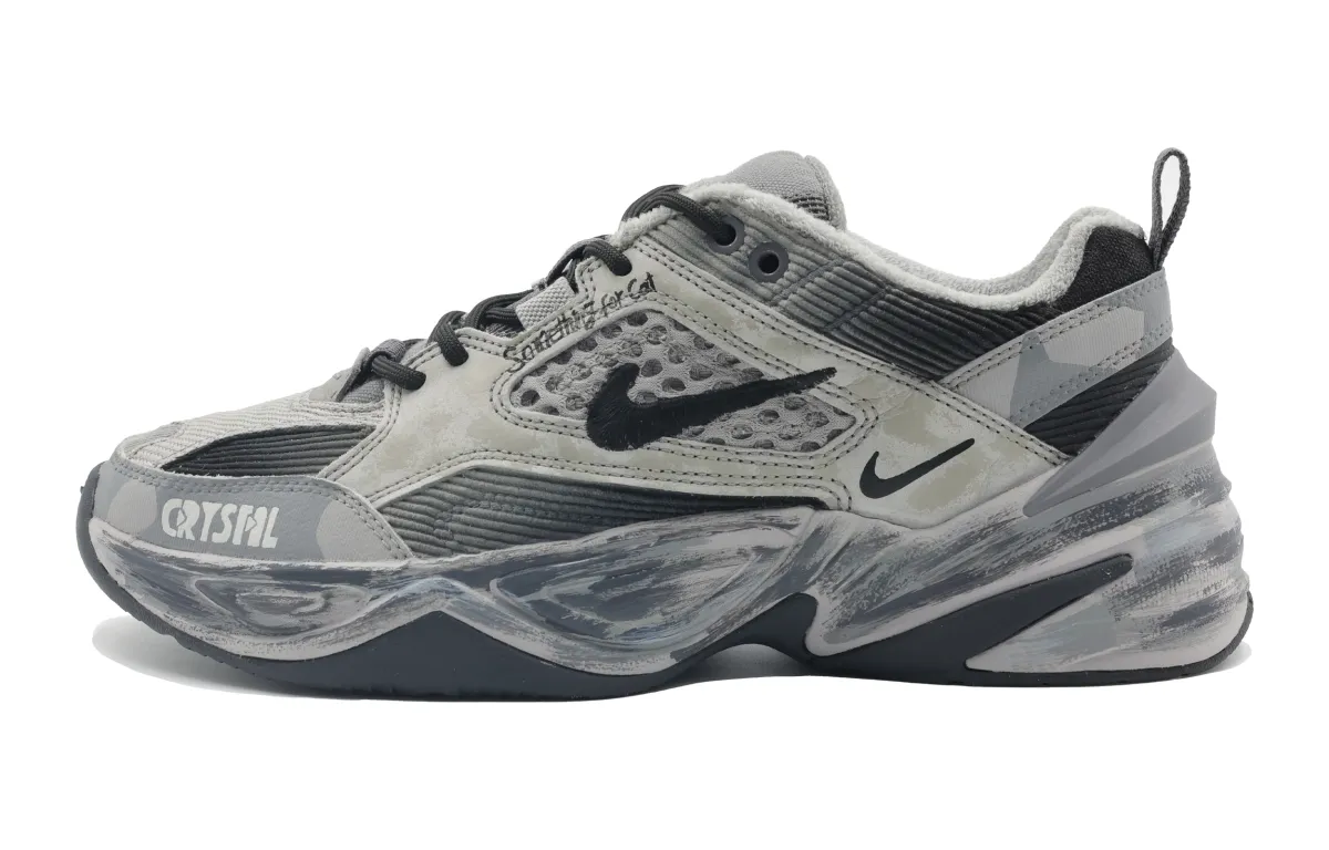 Nike M2K Mist Performance Slip Resistant Abrasion Resistant Low top Chunky Sneakers Unisex Gray Black