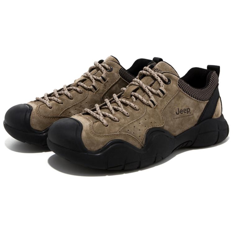 Jeep Breathable Moisture Wicking Low top Hiking Shoes Men’s Khaki