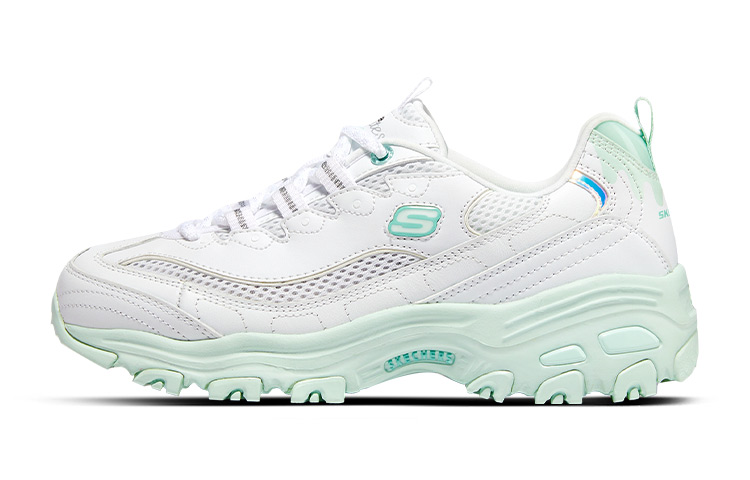Skechers Skechers D'LITES 1.0 Ice Cream Bear Lime Paradise Fabric Breathable and Wear-Resistant Shock Absorption Low-top Dad Shoes Women's Tiffany Green