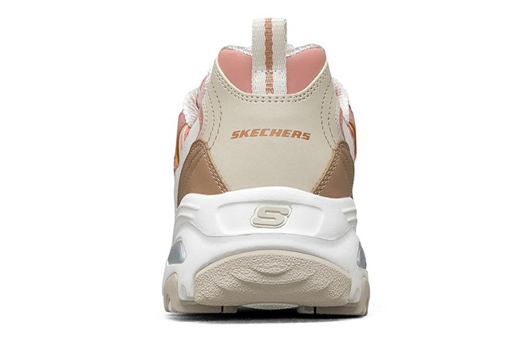 Женские кроссовки Skechers D'LITES 1.0 (бежево-розовые) — Бежевыйбелый / розовый — фото 4