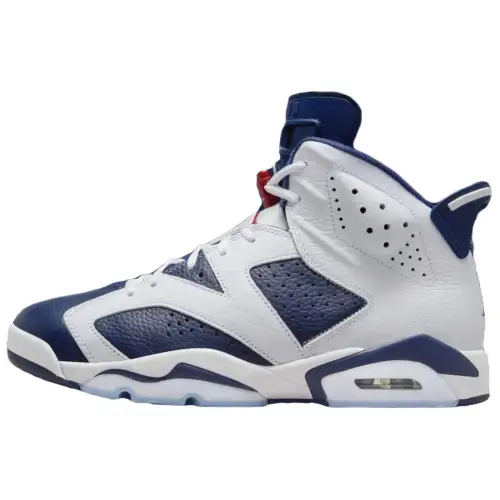Jordan Air Jordan 6 Retro Basketball Shoes Men's High Top White Blue 2024