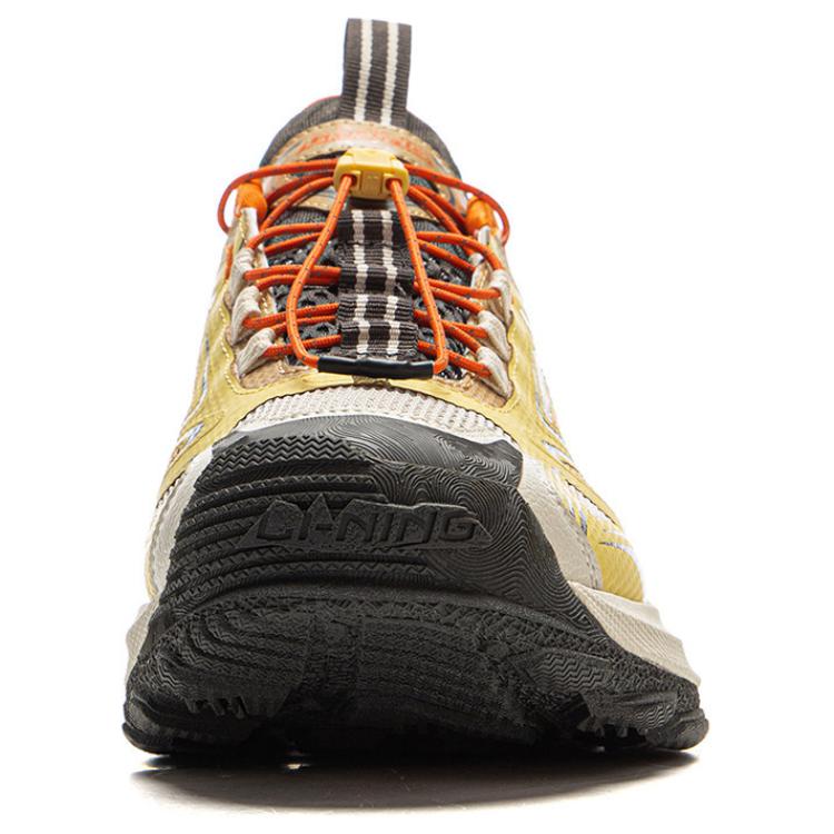 Li Ning Outdoor CF Tracing Cushioning Slip Resistant Abrasion Resistant Low top Hiking Shoes Unisex Yellow Brown