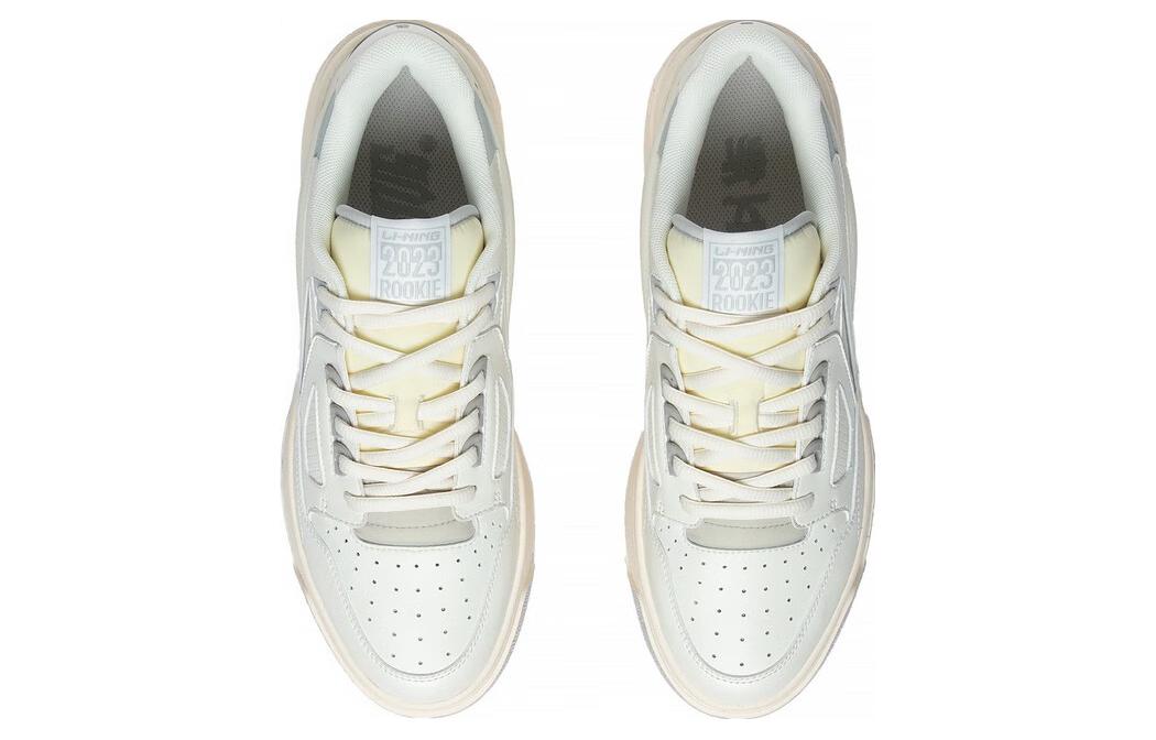 Li Ning Rookie 2 Abrasion Resistant Breathable Low top Vintage Basketball Shoes Men’s White Gray