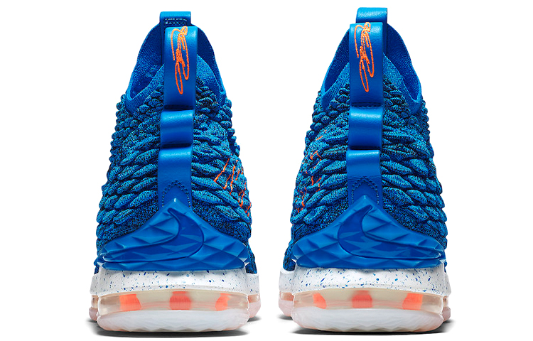Мужские кроссовки Nike Lebron 15 EP Hardwood Classics OG (сине-белые) — фото 5