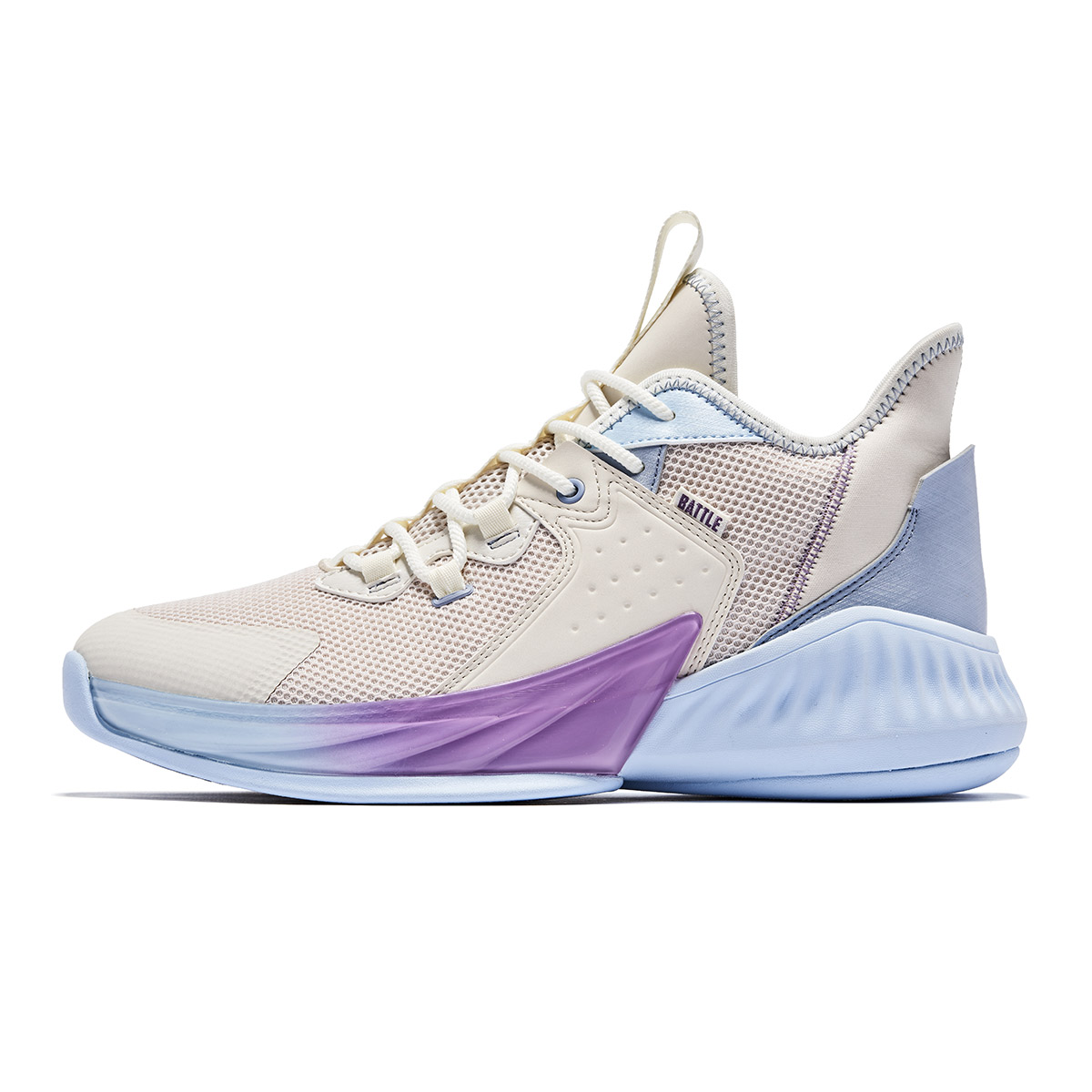 QIAODAN Cushioning Slip Resistant Abrasion Resistant Low top Basketball Shoes Men’s White Blue