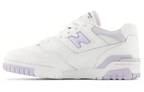 New Balance NB 550 comfortable, wear-resistant and breathable low-top retro basketball shoes for women, white Morandi purple