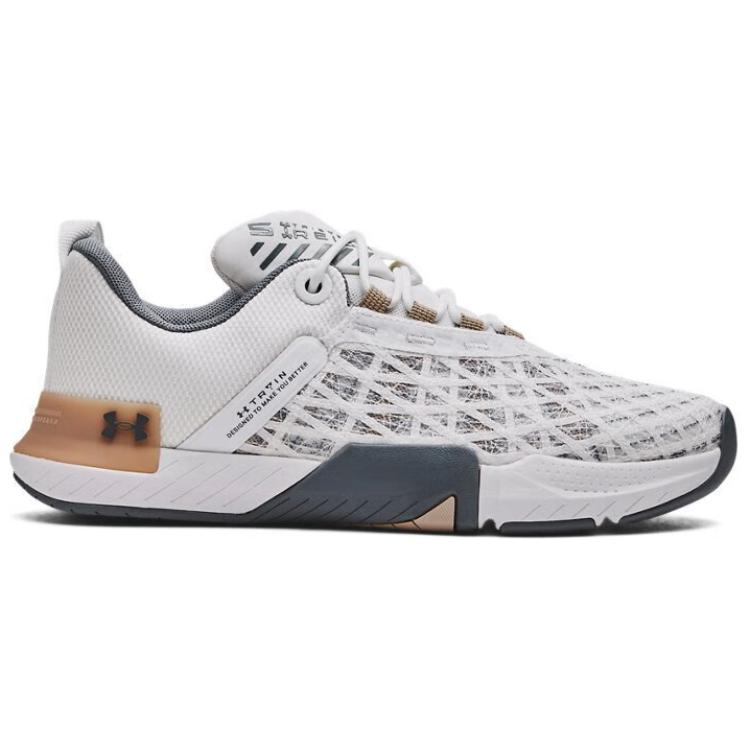 Under Armour TriBase Reign 5 Slip Resistant Abrasion Resistant Low top Training Shoes Men’s White