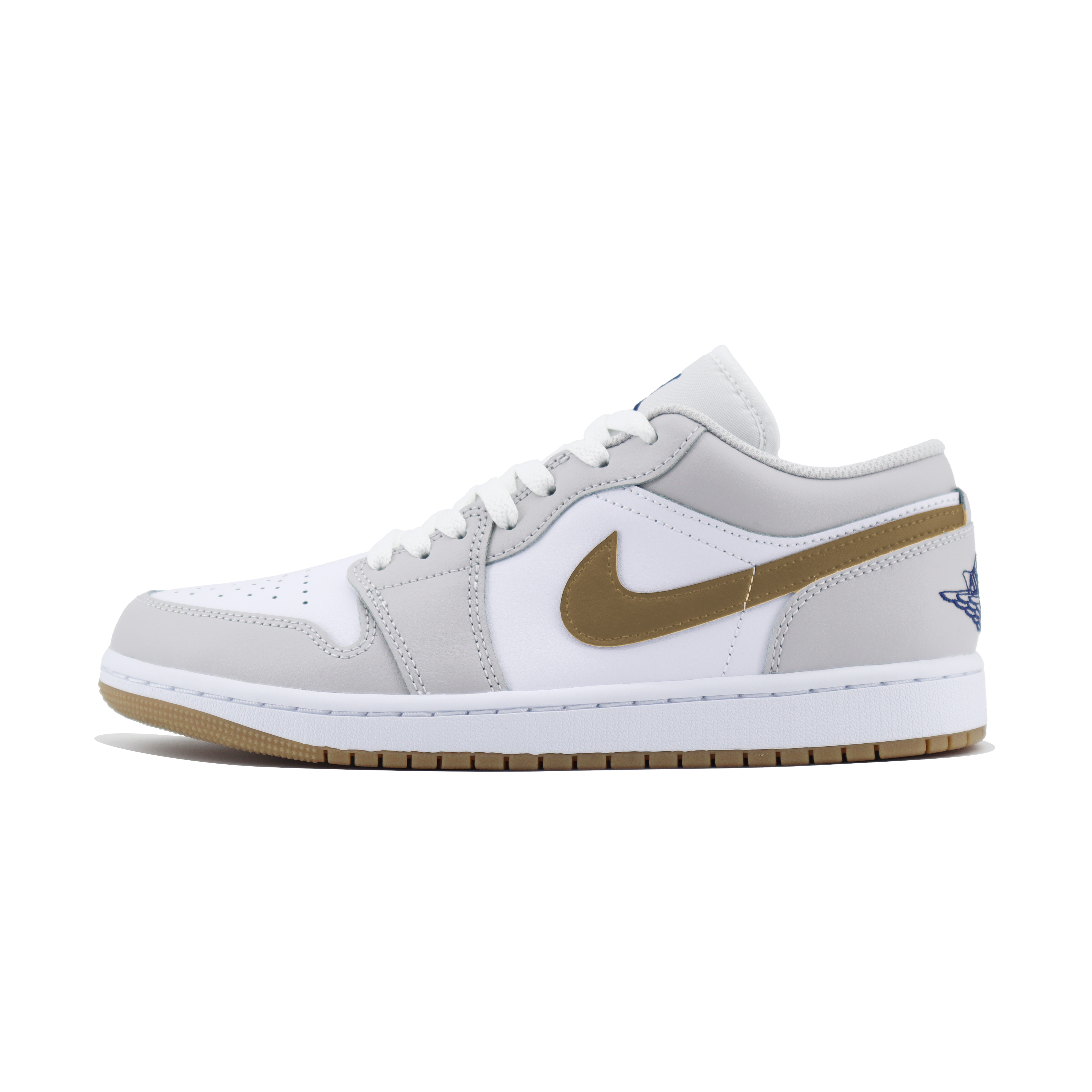 Jordan Air Jordan 1 Slip Resistant Abrasion Resistant Low top Vintage Basketball Shoes Unisex White Gray