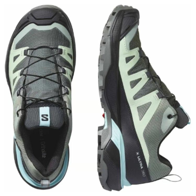 SALOMON X ULTRA 360 Slip Resistant Abrasion Resistant Low top Mountaineering Shoes Women’s Green Gray