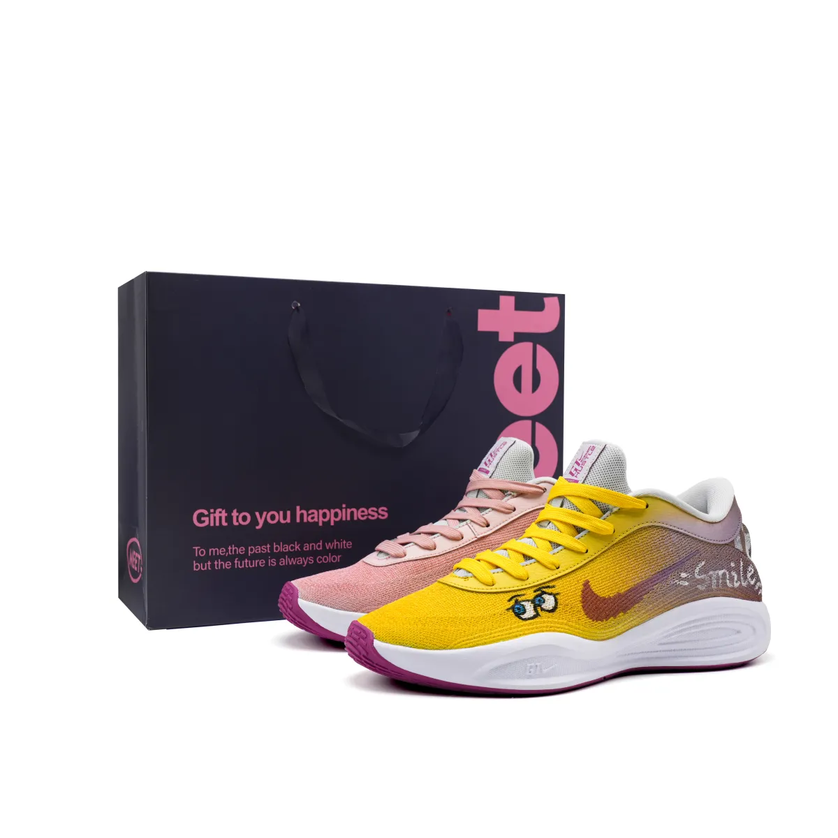 Nike GT Hustle Academy Wonder World Cushioning Low top Basketball Shoes Men's Yellow Pink