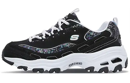 Skechers D'Lites Low Top Sneakers Black/White Women's