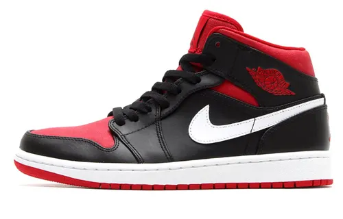 Jordan 1 Mid Black Gym Red White
