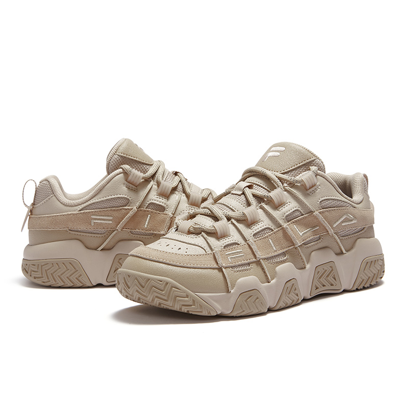 FILA FUSION BUSTER Puffy Shoes Comfortable And Trendy Cushioning Low top Vintage Basketball Shoes Men’s Brown