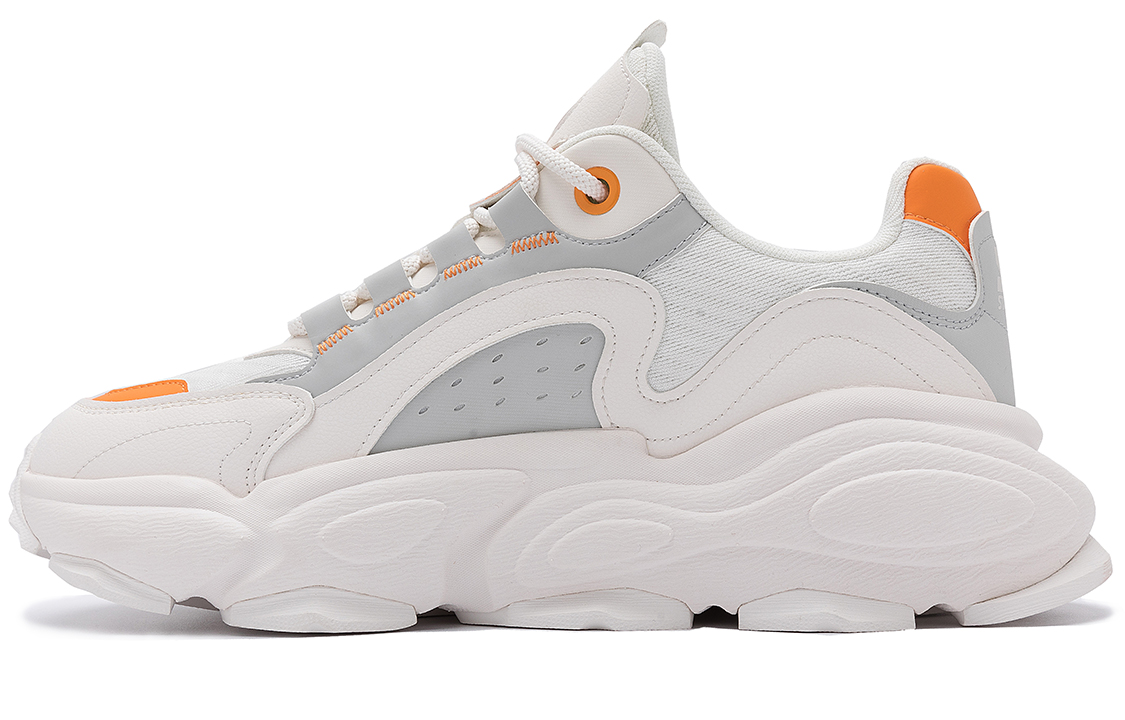 STARTER Strata Collection Mesh Abrasion Resistant Low top Chunky Sneakers Men's Orange White