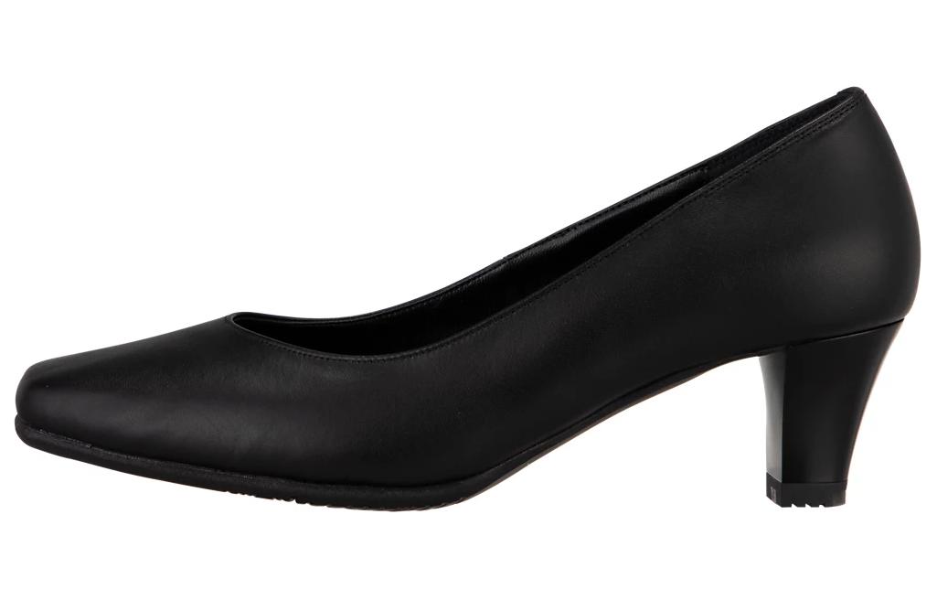 Asics Pedala Leather Chunky Heel High Heels Women's Black
