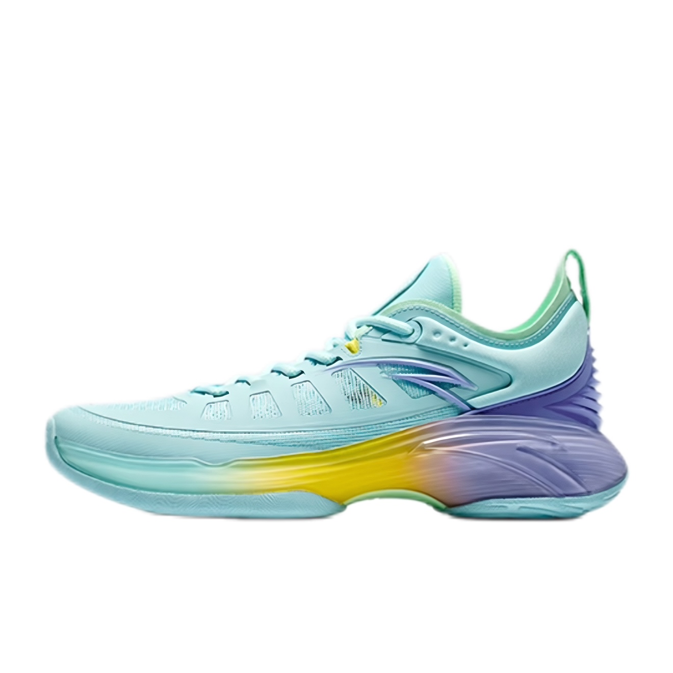 Anta Cushioning Slip Resistant Abrasion Resistant Low top Basketball Shoes Men’s Mint Blue/Light Orchid Purple