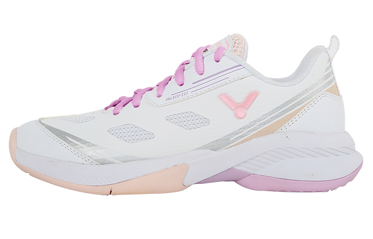 VICTOR Cushioning Slip Resistant Breathable Low top Badminton Shoes Women’s Pearl White