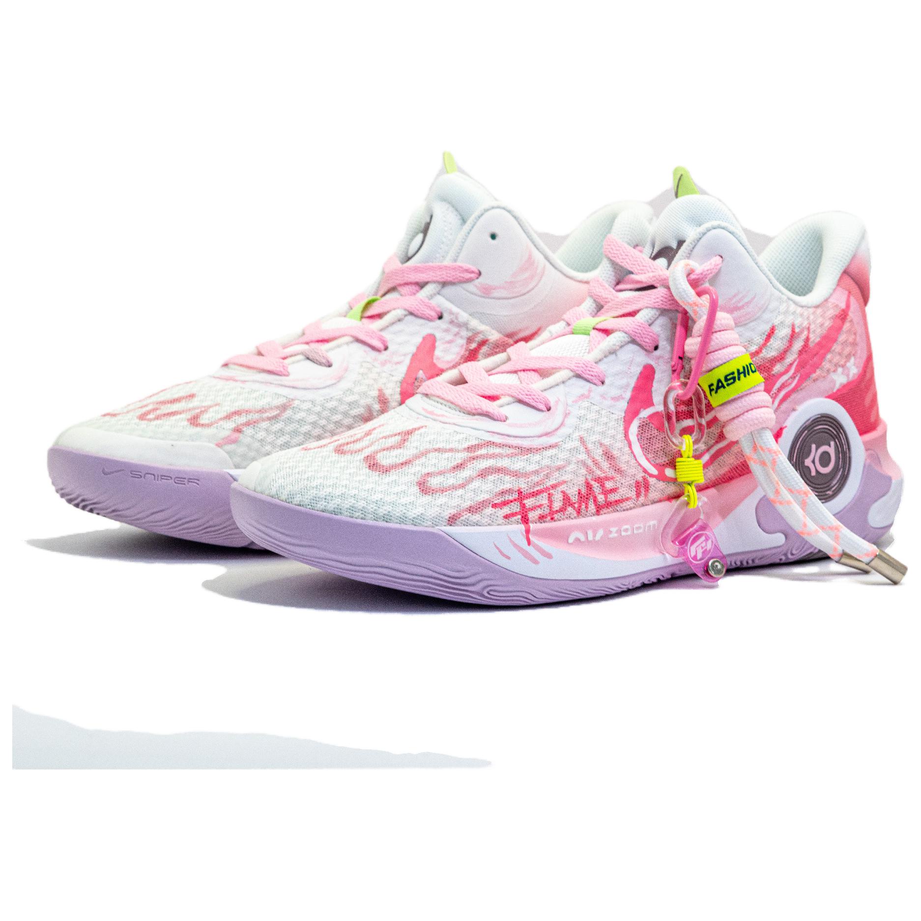 Nike KD Trey 5 IX Slip Resistant Slip Resistant Mid top Vintage Basketball Shoes Unisex Pink Asian Version