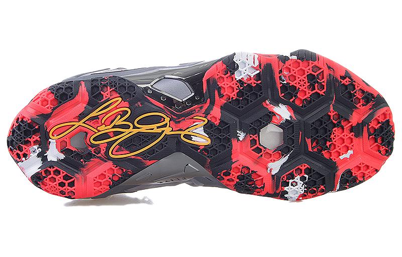 Мужские кроссовки Nike Lebron 11 Elite Team (серо-розовые) — фото 5