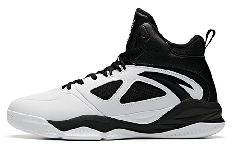 Anta Bastard Cushioning Slip Resistant Abrasion Resistant Mid top Vintage Basketball Shoes Men's White Black