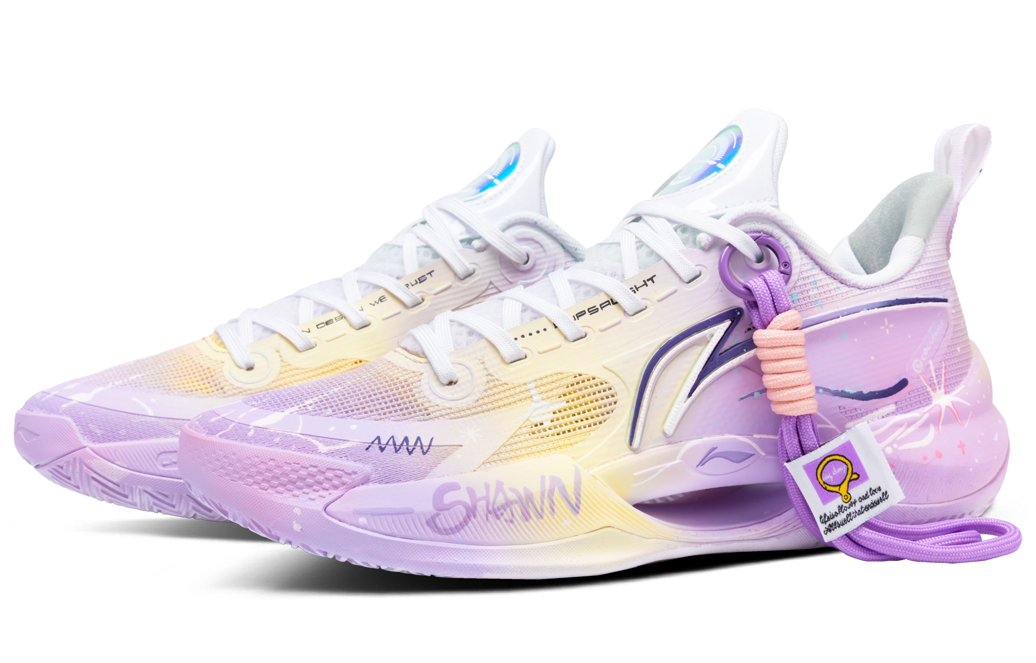 Li Ning Super Light V2 Cushioning Slip Resistant Abrasion Resistant Low top Basketball Shoes Men’s Purple