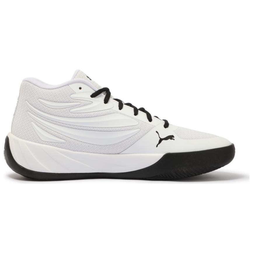 PUMA Court Pro Slip Resistant Abrasion Resistant Mid top Basketball Shoes Unisex White Black