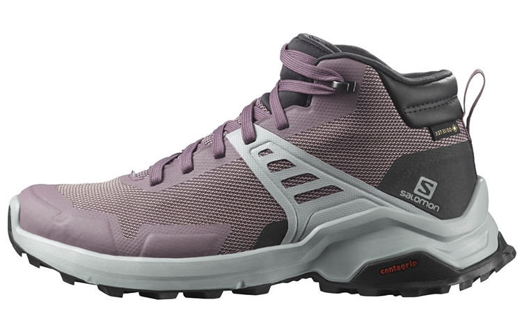 SALOMON OUTpulse Fabric Abrasion Resistant Mid top Mountaineering Hiking Shoes Women's Dusty Pink