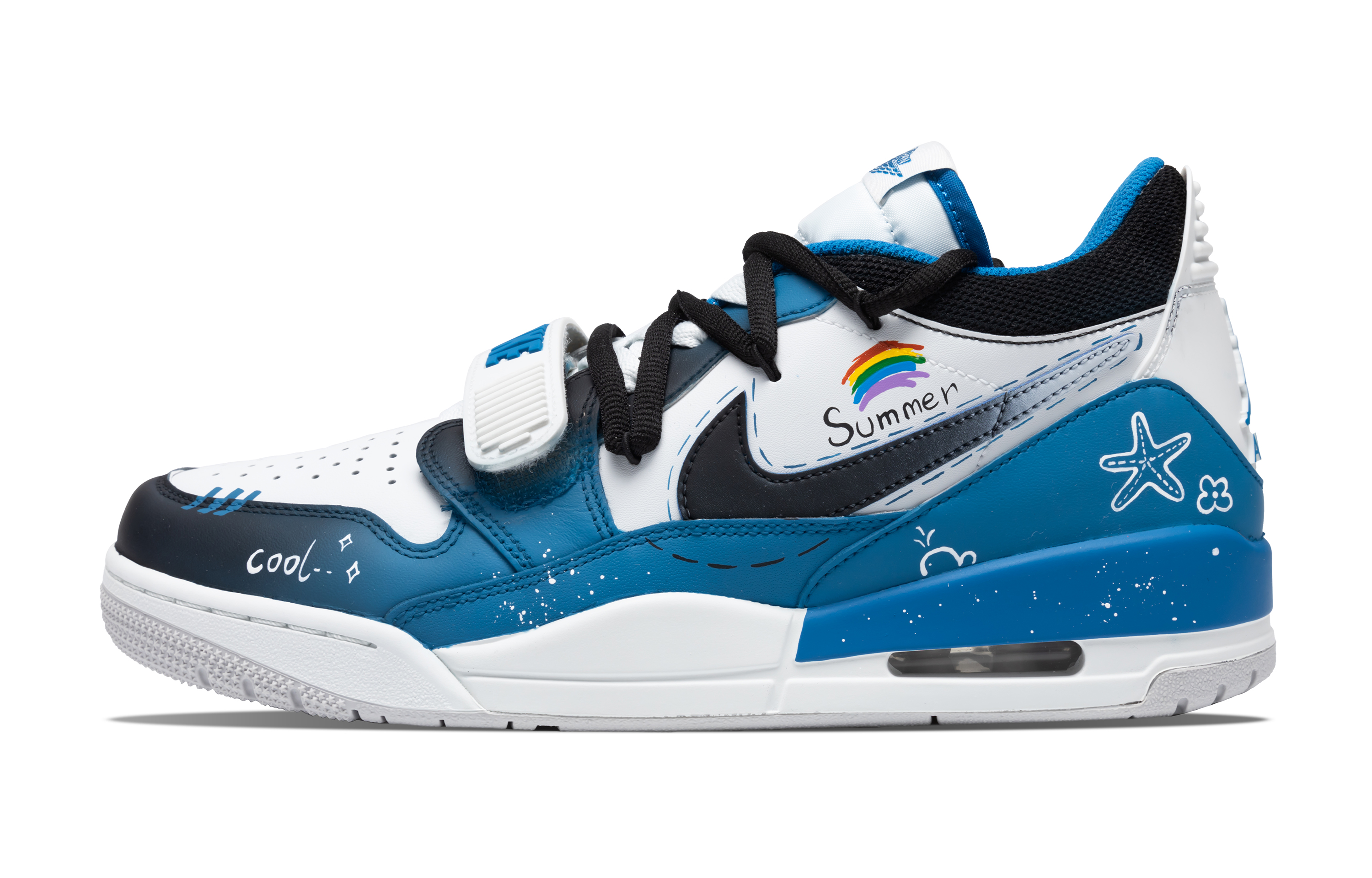 Jordan Legacy 312 Cushioning Slip Resistant Low top Vintage Basketball Shoes Men’s Blue Gray
