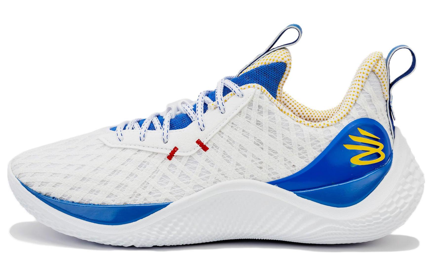 Мужские кроссовки Under Armour Curry 10 (сине-белые)