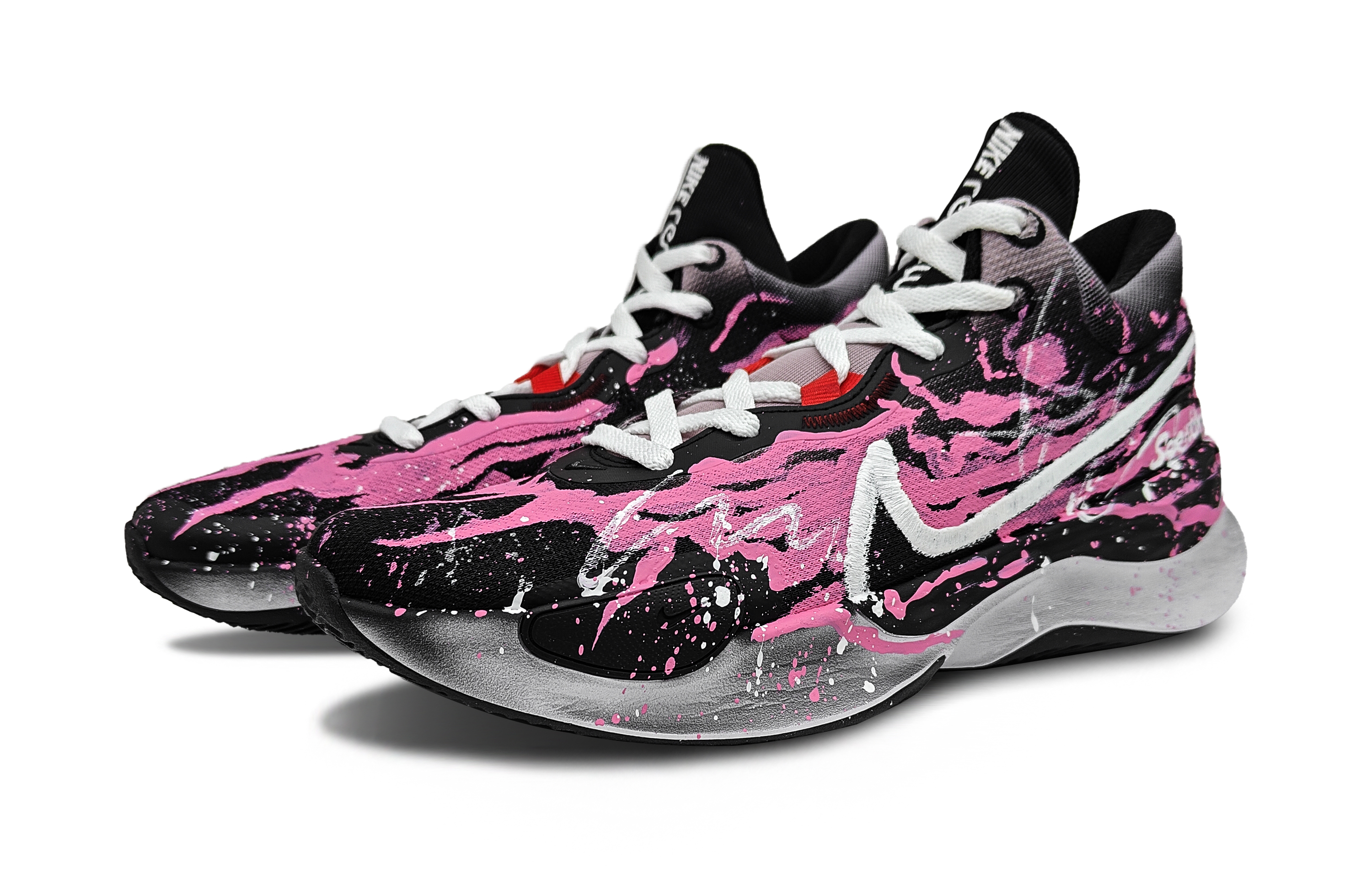 Nike Renew Elevate 3 E Dong BOX Cushioning Support Low top Basketball Shoes Unisex Pink Black
