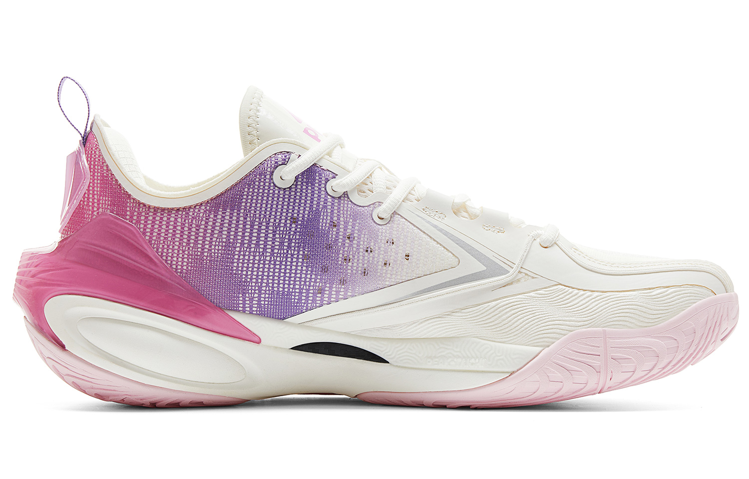 PEAK Cushioning Slip Resistant Abrasion Resistant Balance Rebound Low top Basketball Shoes Men’s Ivory Purple