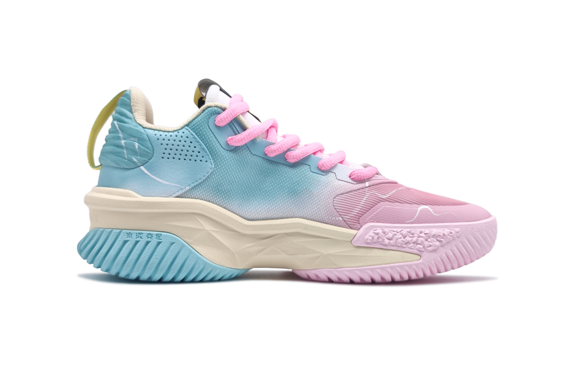 Anta Airspace 5 Cushioning Slip Resistant Abrasion Resistant Low top Basketball Shoes Men’s Blue Pink