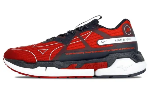 Mizuno Pi Knit Low Top Running Shoes Black/Red