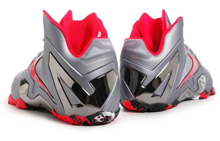 Мужские кроссовки Nike Lebron 11 Elite Team (серо-розовые) — фото 4