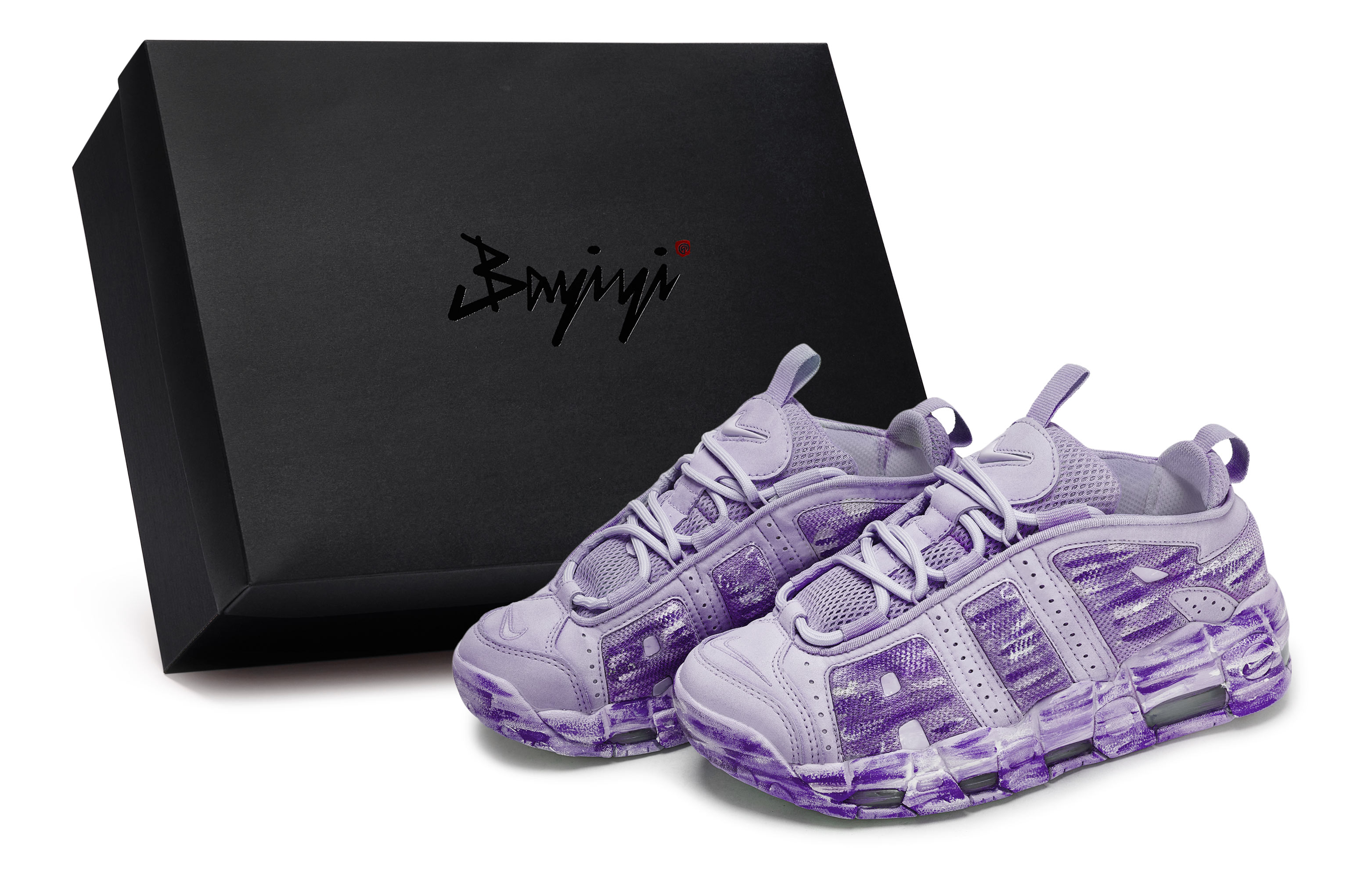Nike Air More Uptempo 811 Manufacturing, Yunyi Nanshan Purple, Special Shoe Box Abrasion Resistant Abrasion Resistant