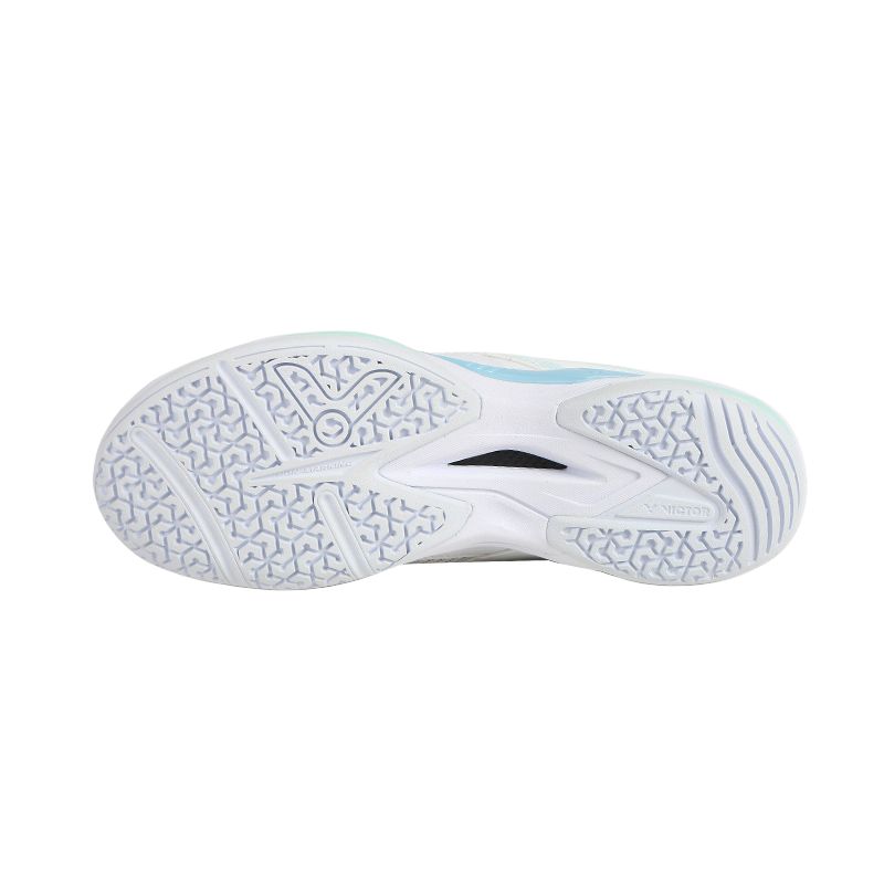 VICTOR A550 Slip Resistant, Abrasion Resistant, Breathable Low top Badminton Shoes Unisex White Blue