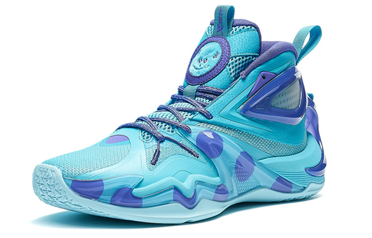 XTEP Fierce Battle 1.0 Monsters University High top Performance Basketball Shoes Men’s Blue Purple Monster