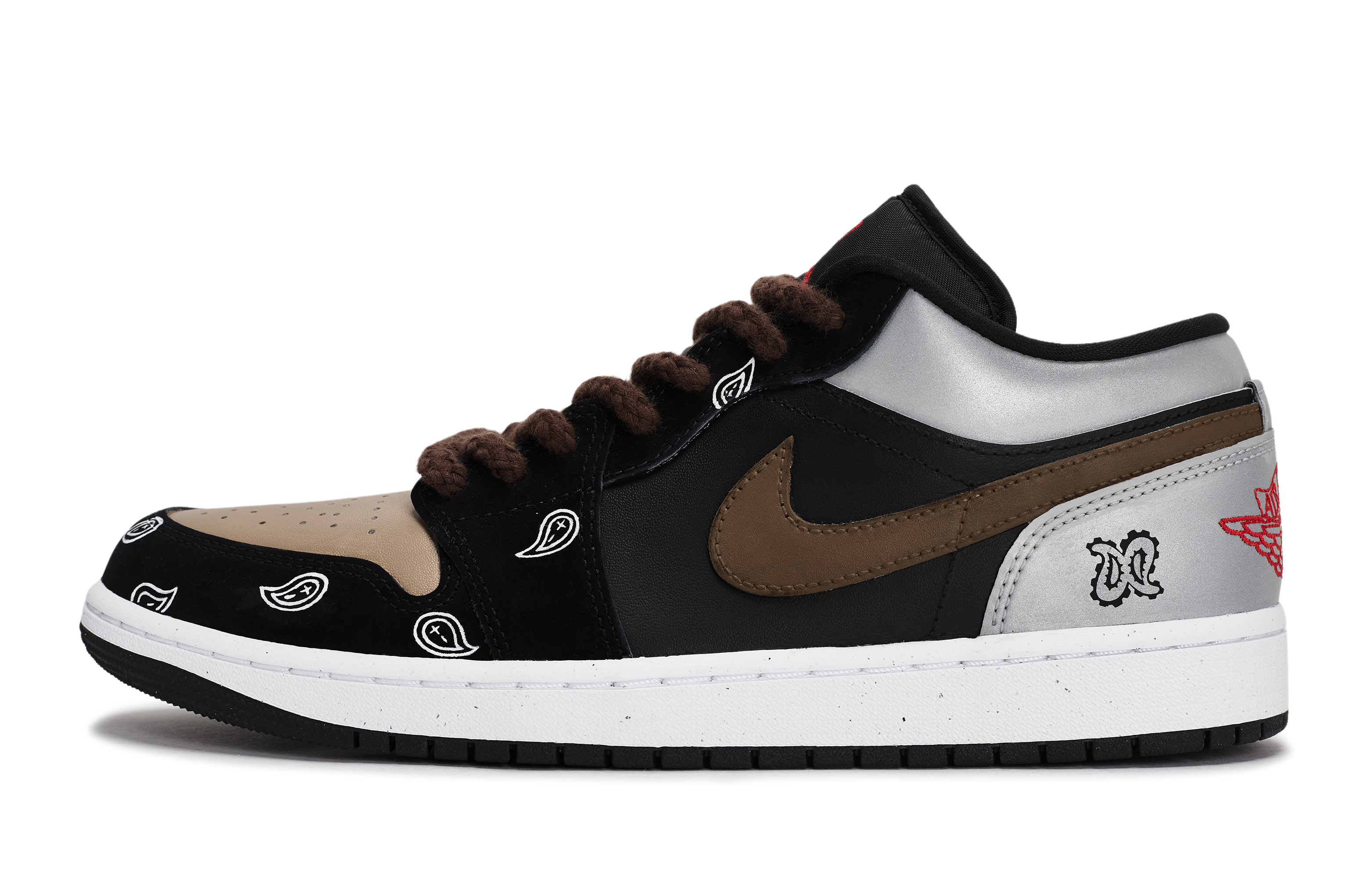 Jordan Air Jordan 1 Vintage Basketball Shoes Men’s Low Top Black/White/Gray/Silver