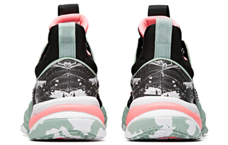 ANTA Basketball Shoes Men’s Low Top Black Pink Green