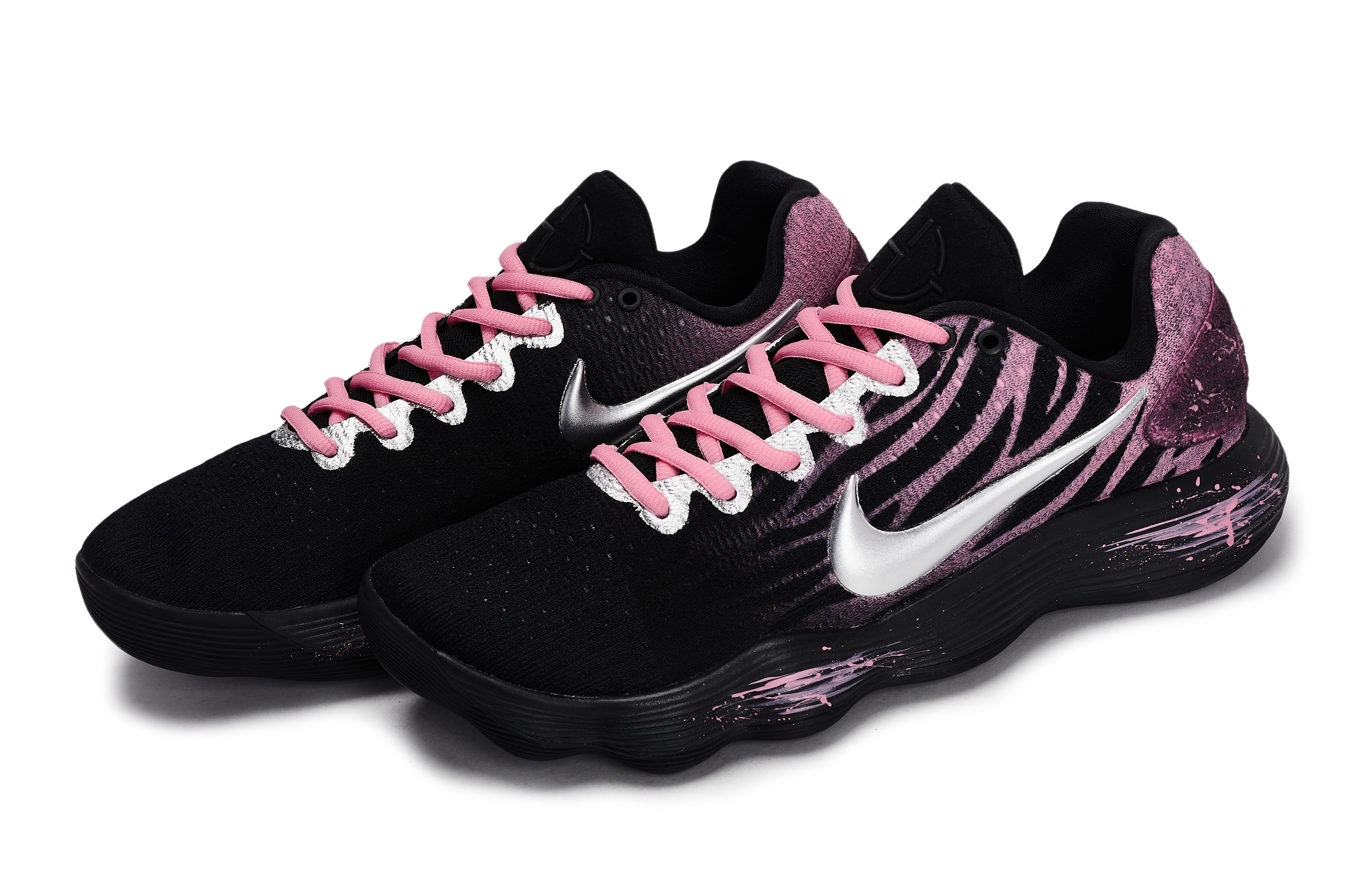 Nike Hyperdunk 2017 Mist Hunter Abrasion Resistant Low top Basketball Shoes Unisex Black Pink