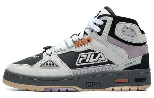 FILA FUSION Teratach Mid top Vintage Basketball Shoes Women's Black Gray