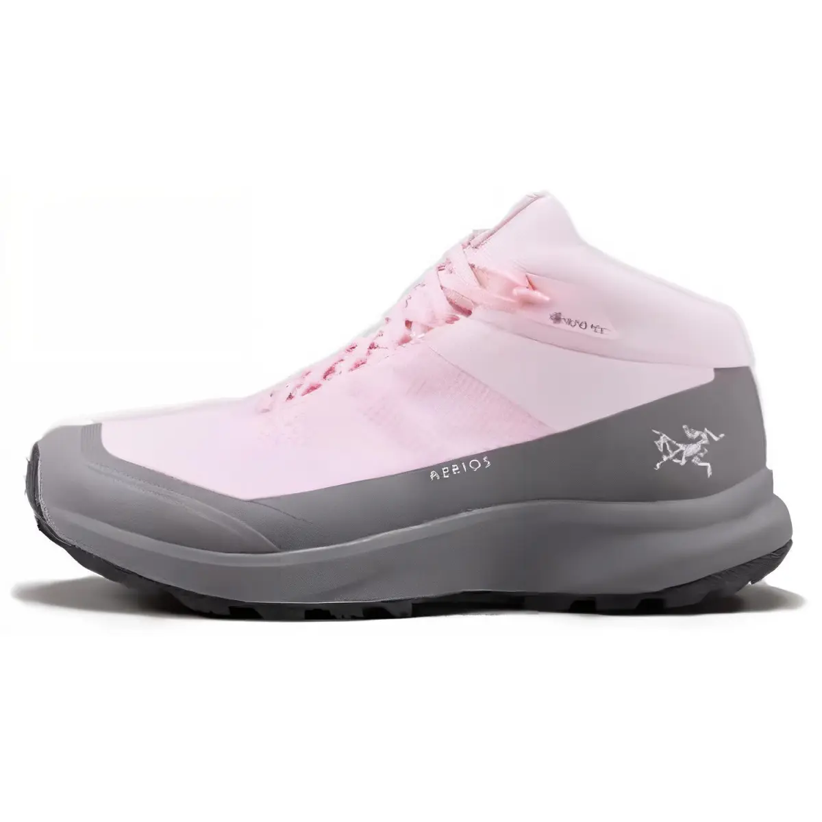 Arc'teryx Aerios MID GTX Comfortable Round Toe Breathable Support Mid top Mountaineering Hiking Shoes Women's Gray Pink