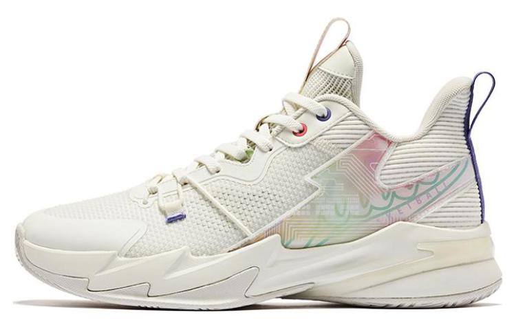 QIAODAN Broken Shadow 4.0 Basketball Shoes Men’s Low Top Ivory White